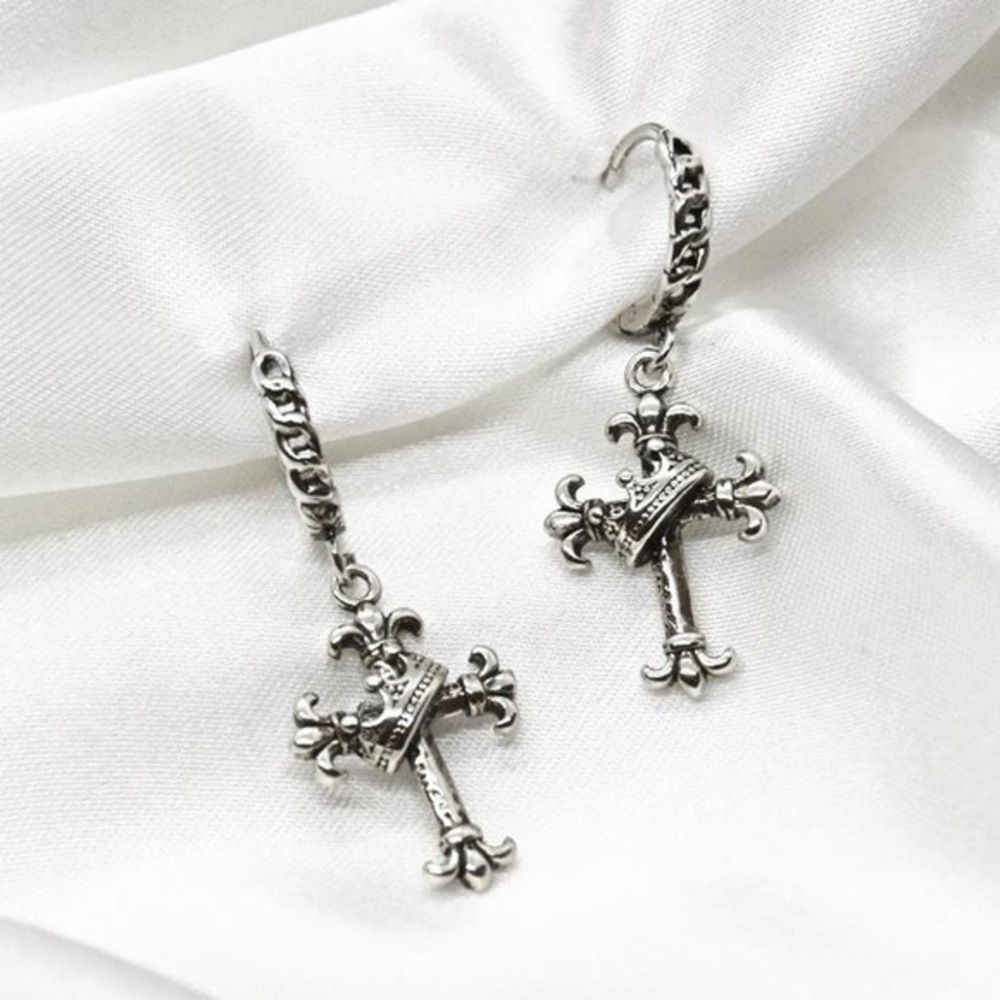 Gothic Cross Hoops